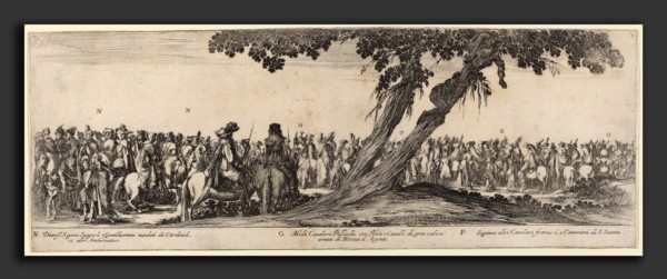 Stefano Della Bella (Italian, 1610 - 1664), Spanish Gentlemen, Polish and French Horsemen, 1633,