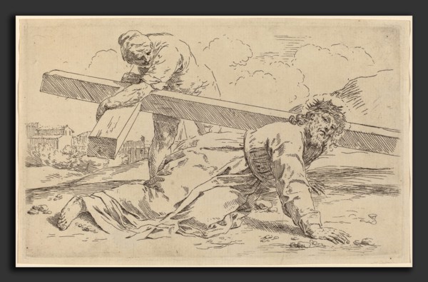 Simone Cantarini (Italian, 1612 - 1648), The Carrying of the Cross, etching