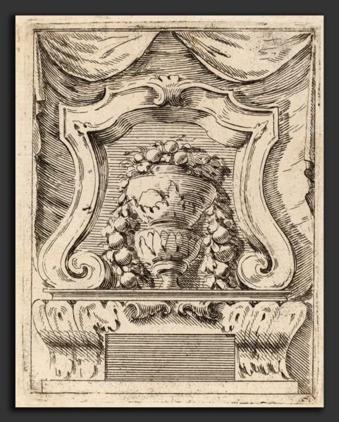 Carlo Antonio Buffagnotti (Italian, c. 1660 - after 1710), Architectural Motif with Fruit in a