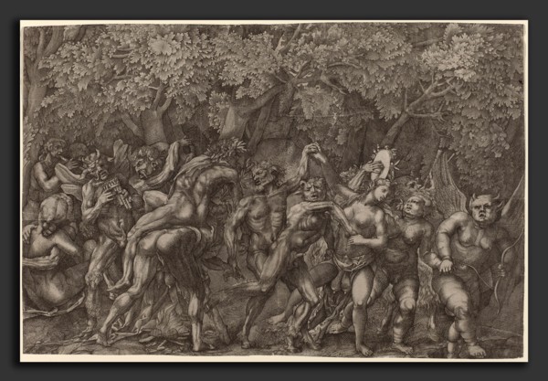 Giulio Sanuto (Italian, active c. 1540 - active 1580), Bacchanale, engraving