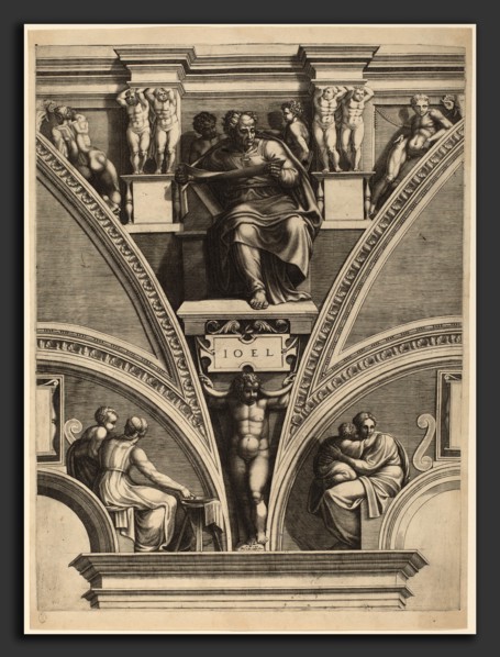 Giorgio Ghisi after Michelangelo (Italian, 1520 - 1582), The Prophet Joel, early 1570s, engraving