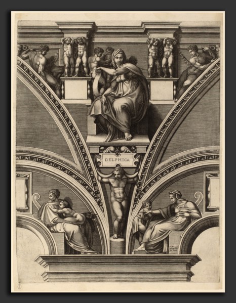 Giorgio Ghisi after Michelangelo (Italian, 1520 - 1582), The Delphic Sibyl, early 1570s, engraving