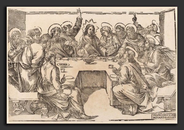 Francesco Denanto (Italian, active c. 1532), The Last Supper, woodcut