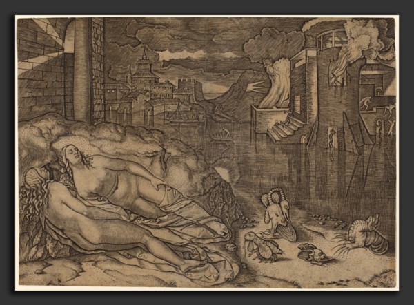Marcantonio Raimondi possibly after Raphael (Italian, c. 1480 - c. 1534), Raphael's Dream, c.