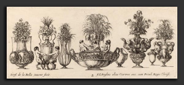 Stefano Della Bella (Italian, 1610 - 1664), Fantastic Vases, probably 1646, etching