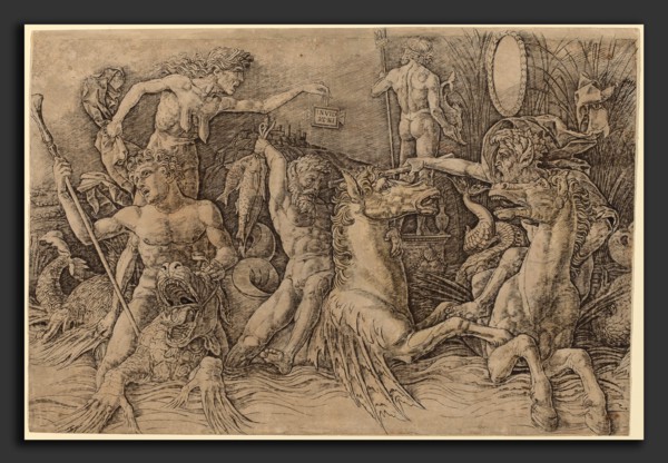 Andrea Mantegna (Italian, c. 1431 - 1506), Battle of the Sea Gods [left half], c. 1485-1488,