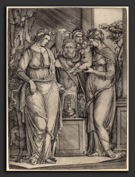 Jacopo de' Barbari (Italian, c. 1460-1470 - 1516 or before), Large Sacrifice to Priapus, c.