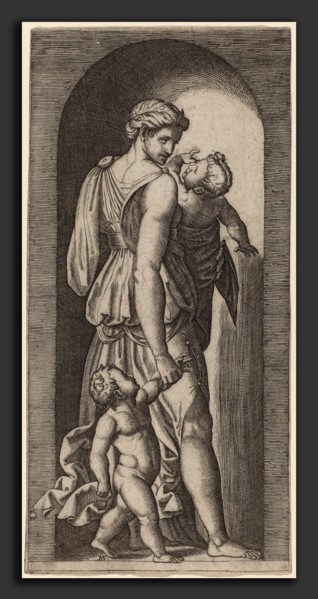 Marcantonio Raimondi after Raphael (Italian, c. 1480 - c. 1534), Charity, engraving
