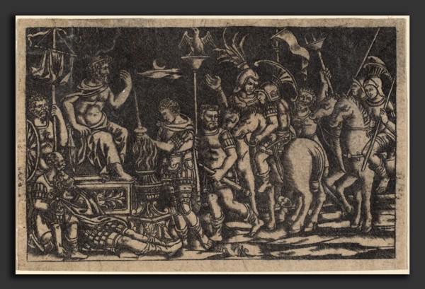 Italian 18th or 19th Century, Mucius Scaevola, late 18th or early 19th century, niello print