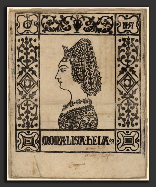 Italian 15th Century, Mona Lisa Bela, c. 1460, woodcut