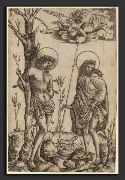 Christofano Robetta (Italian, 1462 - 1535 or after), Saint Sebastian and Saint Roch, engraving