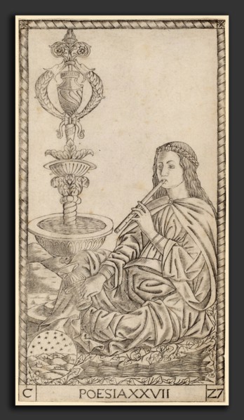Master of the S-Series Tarocchi (Italian, active c. 1470), Poesia (Poetry), probably c. 1470,