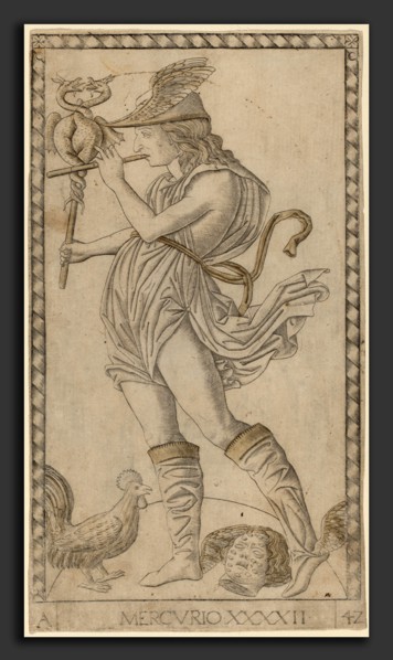 Master of the E-Series Tarocchi (Italian, active c. 1465), Mercurio (Mercury), c. 1465, engraving