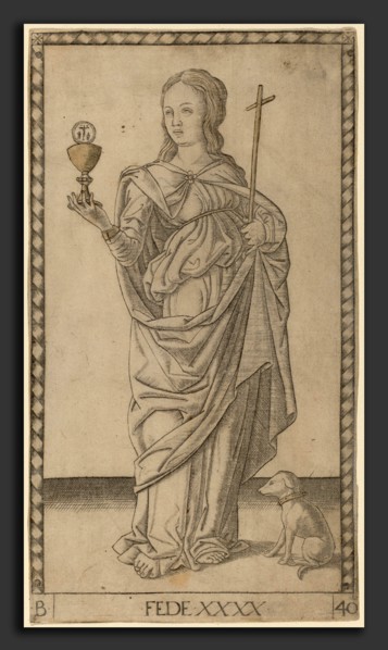 Master of the E-Series Tarocchi (Italian, active c. 1465), Fede (Faith), c. 1465, engraving with