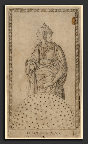 Master of the E-Series Tarocchi (Italian, active c. 1465), Theologia (Theology), c. 1465, engraving