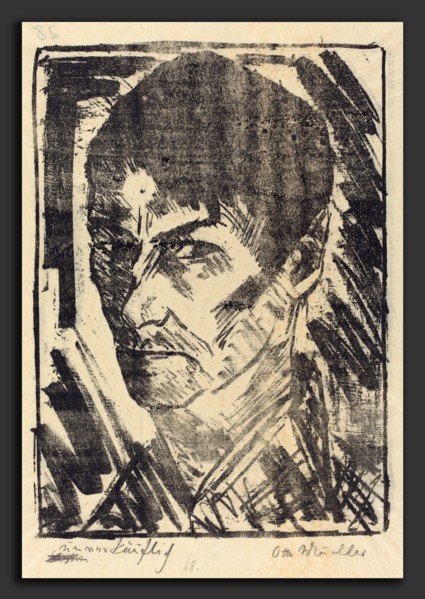 Otto MÃ¼ller, Self-Portrait Facing Left (Selbstbildnis nachlinks), German, 1874 - 1930, 1920,