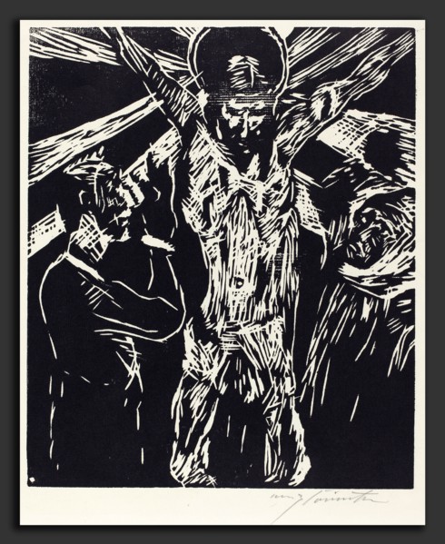 Lovis Corinth, The Crucifixion (Christus am Kreuz), German, 1858 - 1925, 1919, woodcut