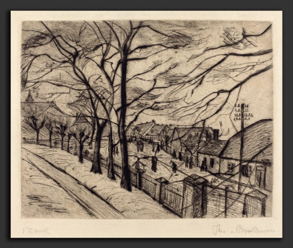 Theo von Brockhusen, Landscape, German, 1882 - 1919, etching