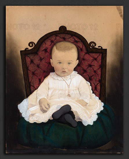 American 19th Century, Baby, 1880s, crayon enlargement