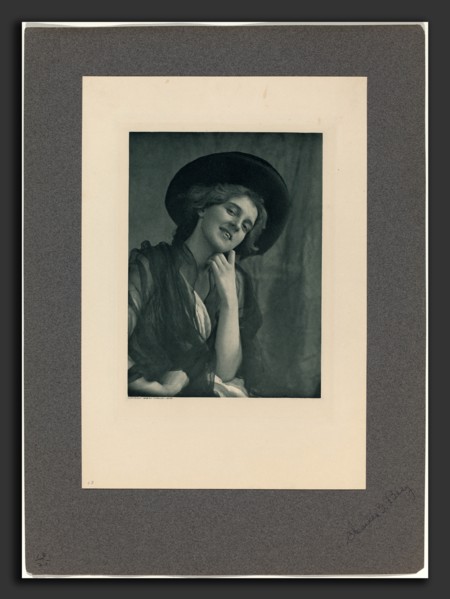 Charles I. Berg, Coquette, American, 1856 - 1926, 1901, photogravure in blue on chine collé mounted