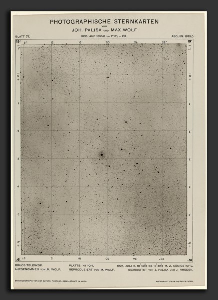 Max Wolf and Joh. Palisa, Photographische Sternkarten (July 6, 1904), German, active late 19th -