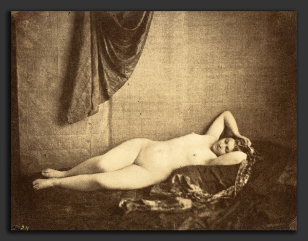 Julien Vallou de Villeneuve (French, 1795 - 1866), Etude d'apres Nature [nude study], 1854, salted