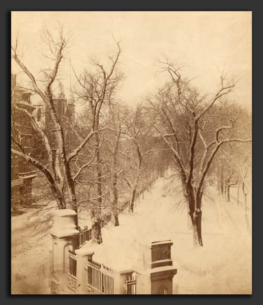 Josiah Johnson Hawes (American, 1808 - 1901), Boston Common Snow Scene, 1850s, salted paper print