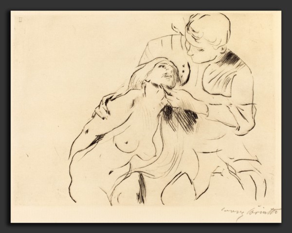 Lovis Corinth, The Reconciliation (VersÃ¶hnung), German, 1858 - 1925, 1914, drypoint in black on