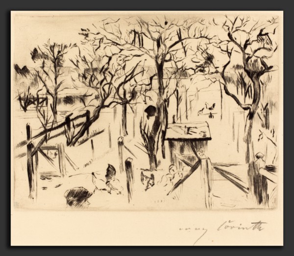 Lovis Corinth, Fruit Garden in Autumn (Obstgarten im Herbst), German, 1858 - 1925, 1912, drypoint