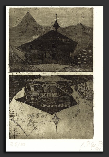 Paula Modersohn-Becker (German, 1876 - 1907), Chalet, 1899, etching and aquatint in green-black on