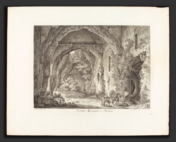 Johann Christian Reinhart (German, 1761 - 1847), In Villa Mecenate, d792, etching on laid paper