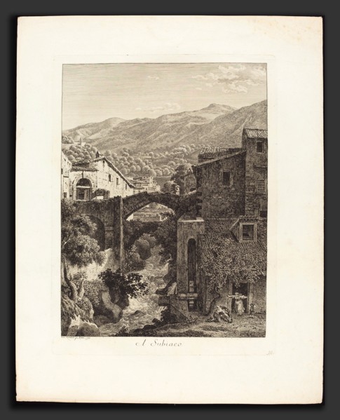 Johann Christian Reinhart (German, 1761 - 1847), A Subiaco, 1794, etching on laid paper