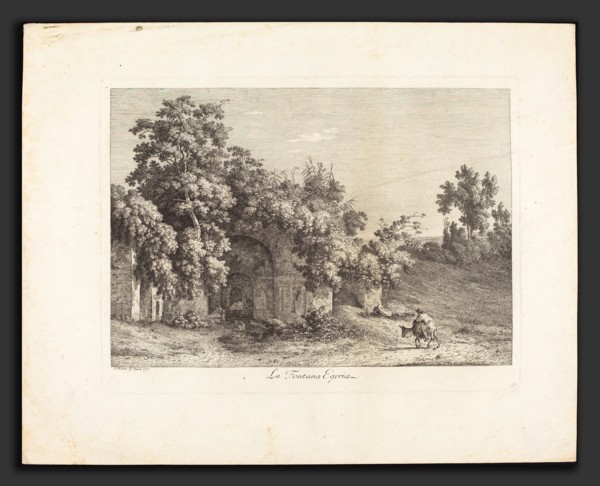 Jacob Wilhelm Mechau (German, 1745 - 1808), La Fontana Egeria, 1792, etching on laid paper