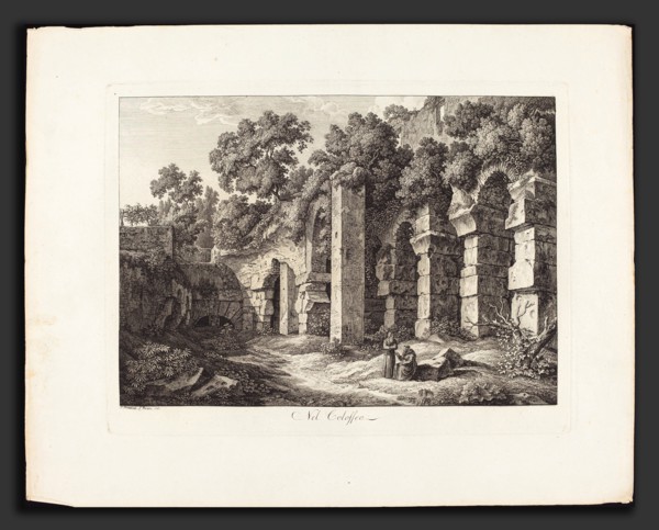 Johann Christian Reinhart (German, 1761 - 1847), Nel Colosseo, 1793, etching on laid paper