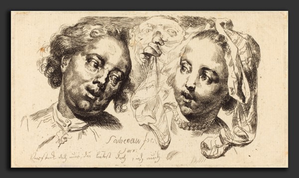 Johann Eleazar Schenau (German, 1737 - 1806), Young Woman Flirting with a Man, 1765, etching on