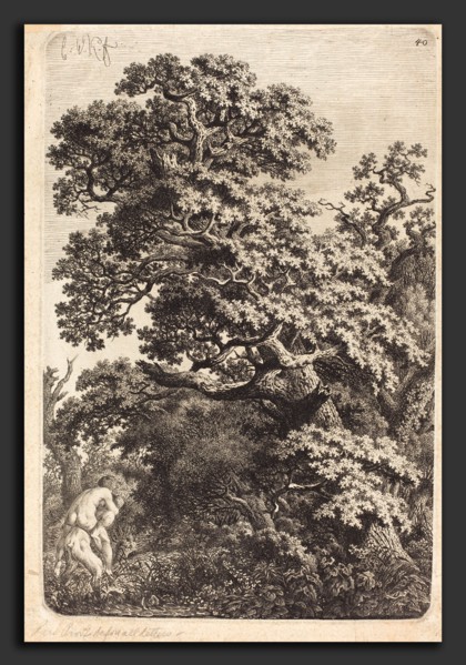 Carl Wilhelm Kolbe (German, 1759 - 1835), Satyr and Nymph in a Swamp, 1790s, etching on laid paper