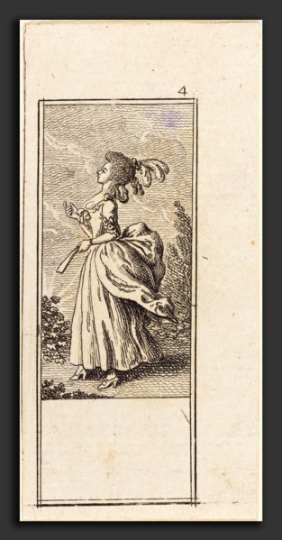 Daniel Nikolaus Chodowiecki (German, 1726 - 1801), Girl with Fan, Facing Left, 1784, etching