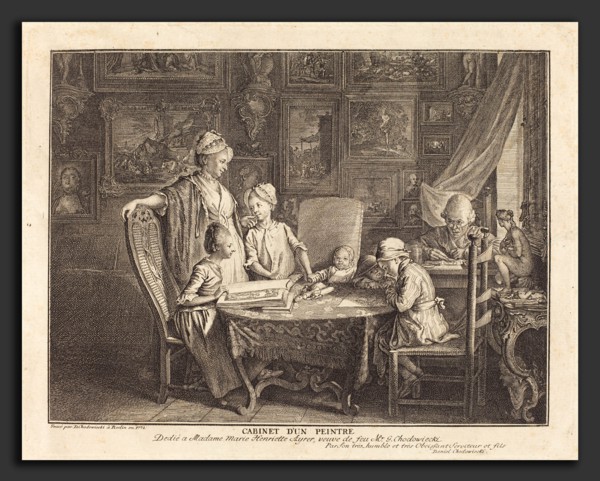Daniel Nikolaus Chodowiecki (German, 1726 - 1801), Cabinet d'un Peintre, 1771, etching