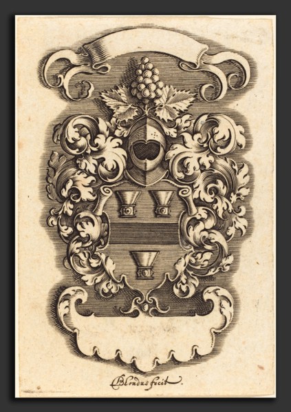 Michel Le Blon (German, 1587 - 1656), Crest, engraving