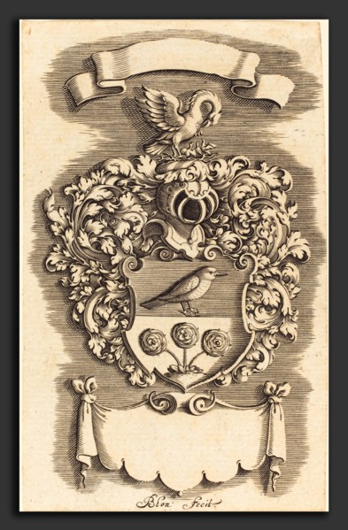 Michel Le Blon (German, 1587 - 1656), Crest, engraving