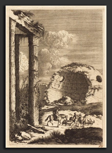 Bernhard Zaech after Jonas Umbach (German, active c. 1650), Shepherds Traveling past a Ruined