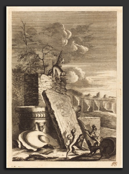 Bernhard Zaech after Jonas Umbach (German, active c. 1650), Dogs Pursuing a Cat, c. 1650, etching