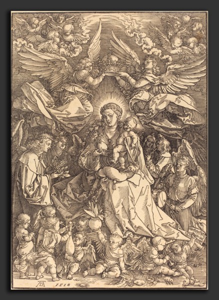 Albrecht DÃ¼rer (German, 1471 - 1528), The Virgin Surrounded by Many Angels, 1518, woodcut