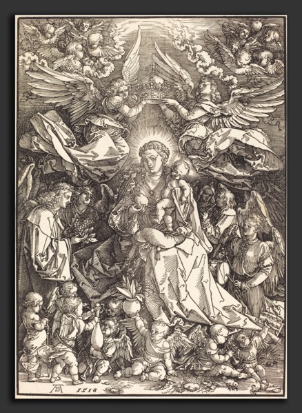 Albrecht DÃ¼rer (German, 1471 - 1528), The Virgin Surrounded by Many Angels, 1518, woodcut