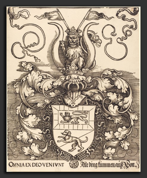 Albrecht DÃ¼rer (German, 1471 - 1528), Coat of Arms of Lorenz Staiber, probably 1520-1521, woodcut