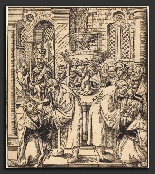 Lucas Cranach the Elder (German, 1472 - 1553), The Reformers Luther and Hus Giving Communion to the