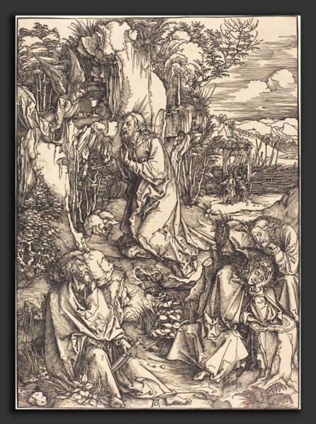 Albrecht DÃ¼rer (German, 1471 - 1528), Christ on the Mount of Olives, c. 1497-1499, woodcut