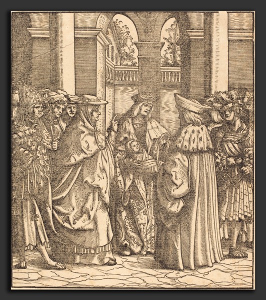 Hans Burgkmair I (German, 1473 - 1531), The Archbishop Blessing the Child after the Baptism,