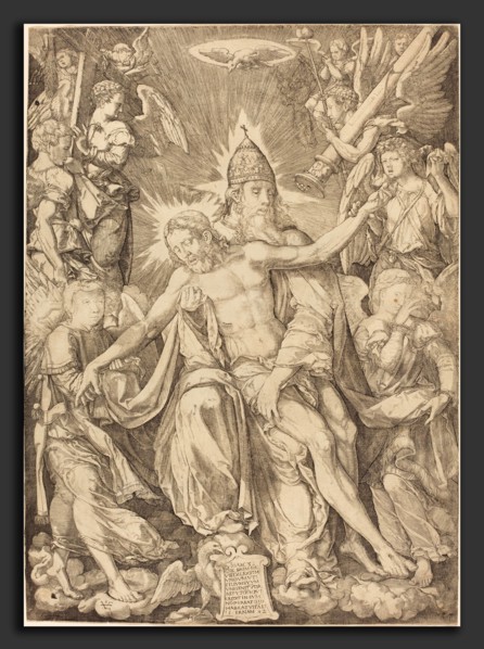 Johann Ladenspelder (German, 1512 - 1561 or after), The Holy Trinity, 1542, engraving
