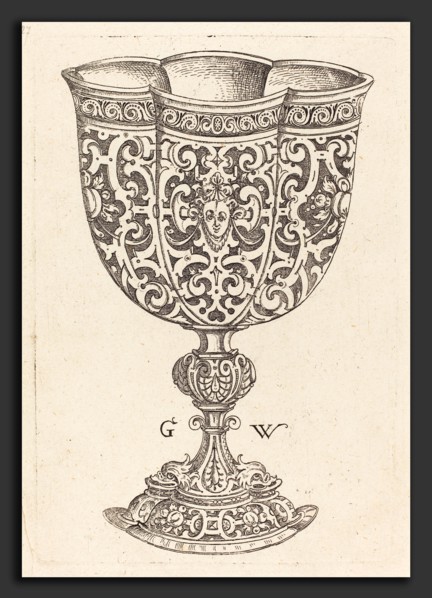 Georg Wechter I (German, c. 1526 - 1586), Chalice with six embossings, base decorated with two